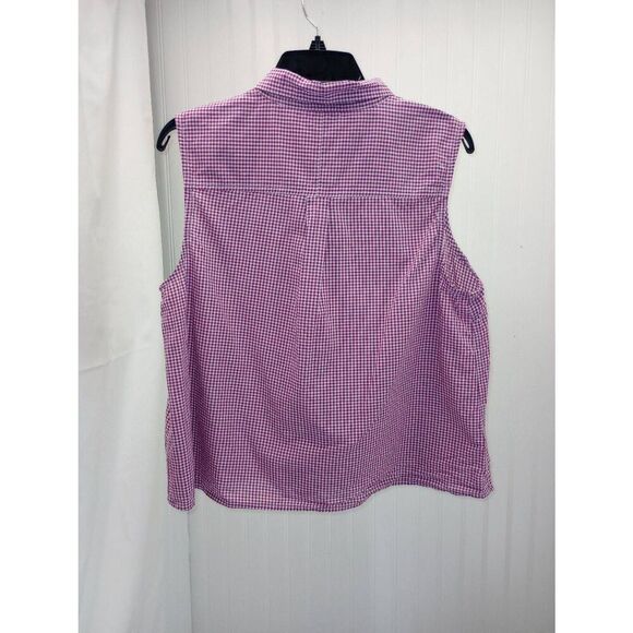 U.S Polo Assn, gingham, sleeveless button-up cropped shirt. Size XL - Picture 3 of 4